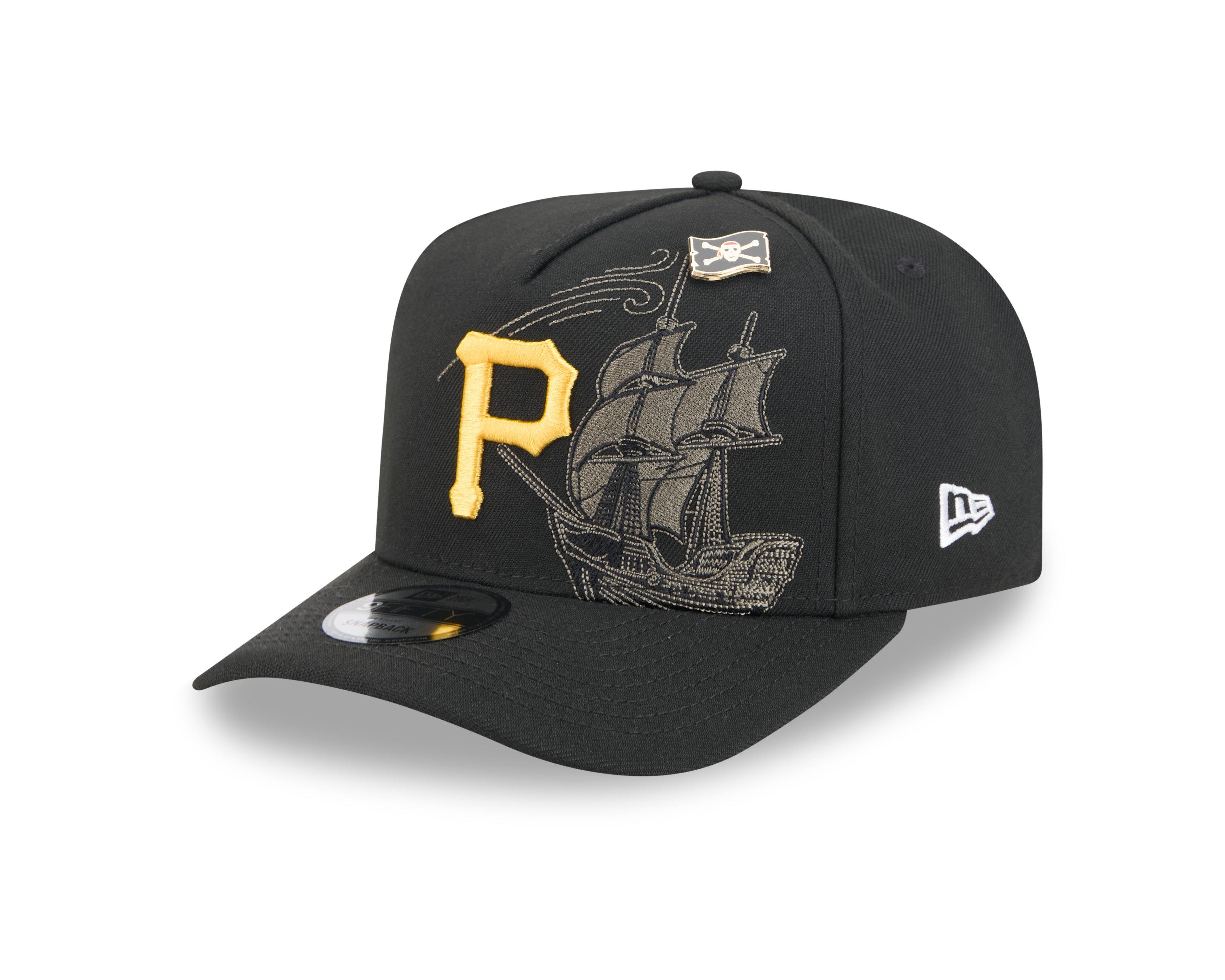 New Era Pittsburgh Pirates 9FIFTY A-Frame Embroidered Pennant Snapback Hat - Black - BLACK